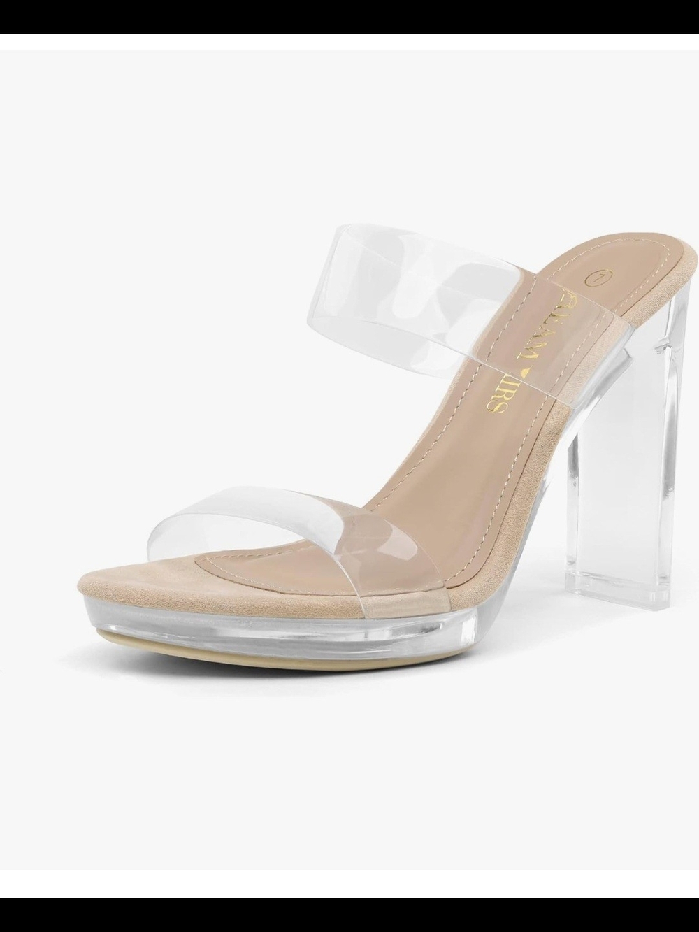 Dream Pairs Women’s Nude/Clear Slide Platform Sandals Size 8.5 NWOT
